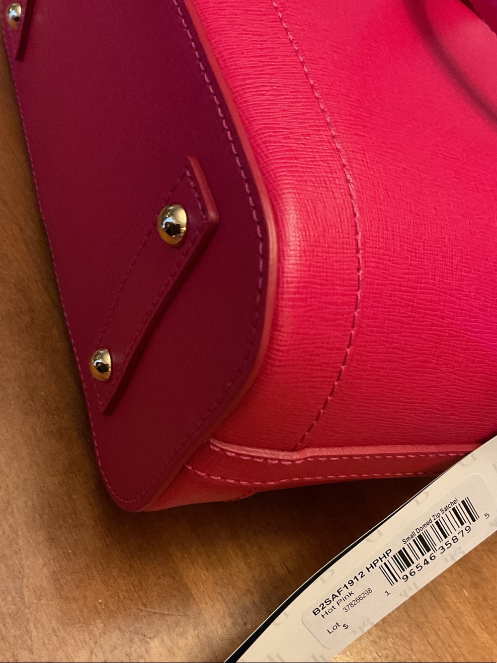 Dooney & Bourke Hot Pink Saffiano Leather Small Domed Satchel NWT - Picture 13 of 15